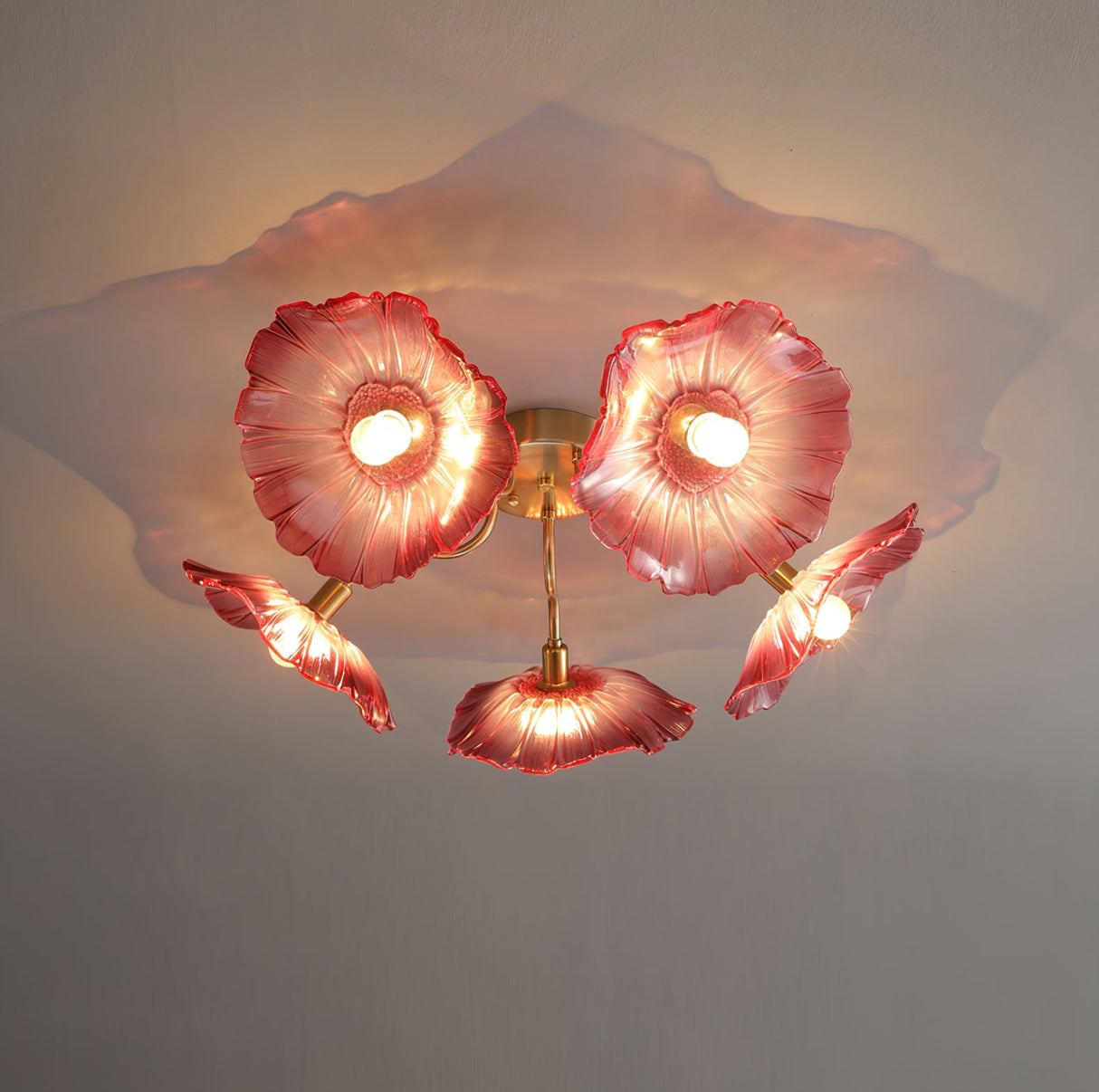 Lotus Leaf Glass Ceiling Lamp