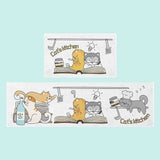 Feblilac Lovely Cats Playing in Kitchen Grey Ground PVC Leather Kitchen Mat