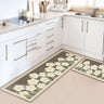 Feblilac Lovely Flower Garden PVC Leather Kitchen Mat