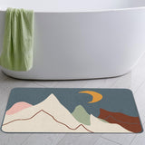 Abstract Mountain and Moon Bath Mat