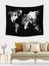 Artificial Map Print Tapestry