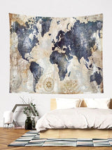 Artificial Map Print Tapestry