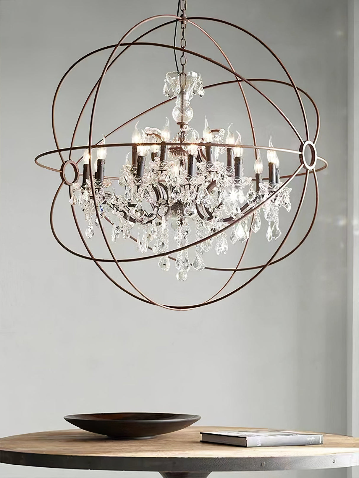 Metal Orb Chandelier