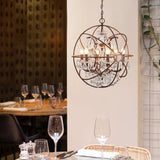 Metal Orb Chandelier