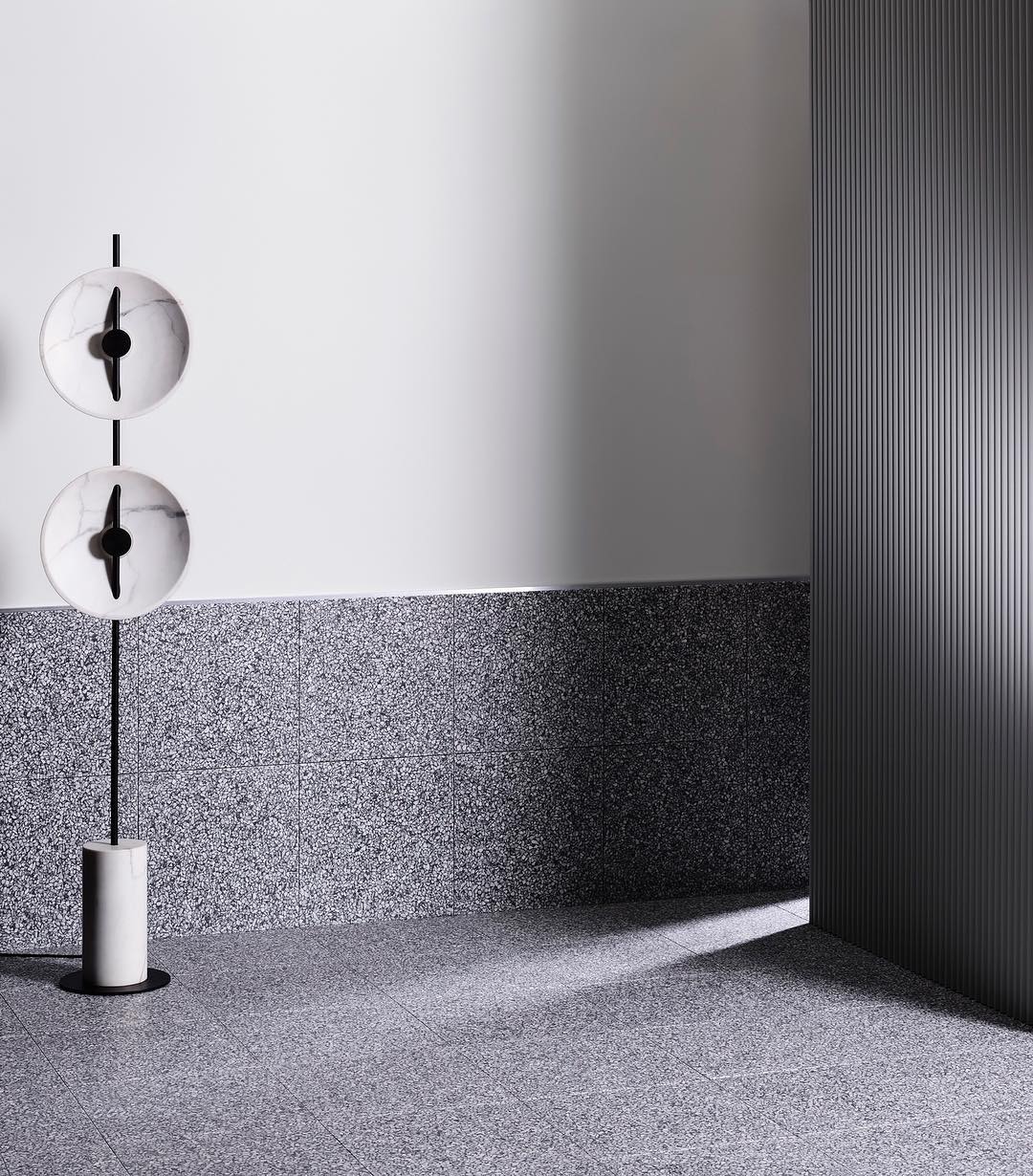 Saucer Marble Floor Lamp