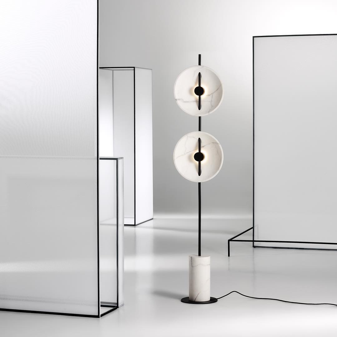 Saucer Marble Floor Lamp
