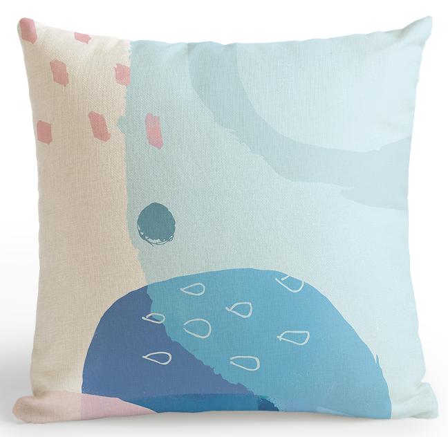 Modern Minimalist Abstract Cushion Cover Hand Paintings Sun Raindrops