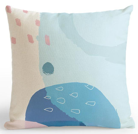 Modern Minimalist Abstract Cushion Cover Hand Paintings Sun Raindrops