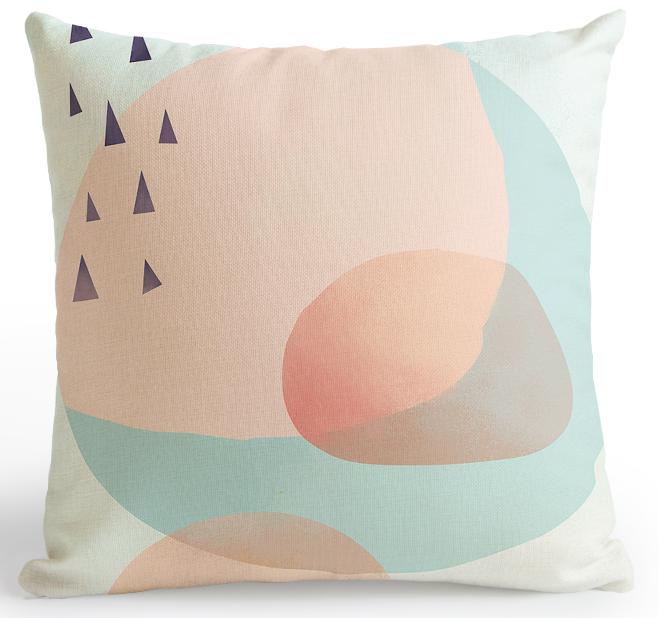 Modern Minimalist Abstract Cushion Cover Hand Paintings Sun Raindrops