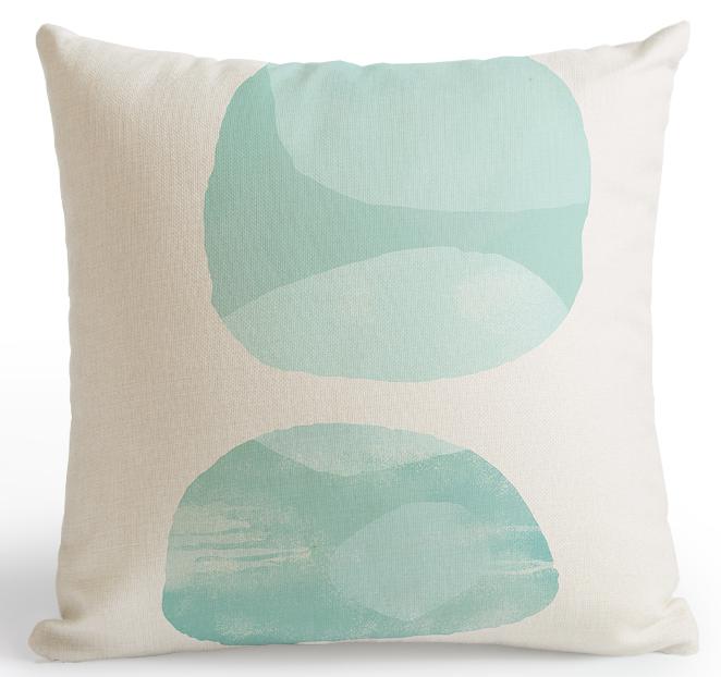 Modern Minimalist Abstract Cushion Cover Hand Paintings Sun Raindrops
