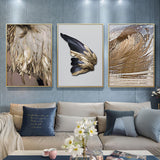 Modern Nordic Abstract Art Golden Feather Poster Print Canvas for Home Wall Art Decoration