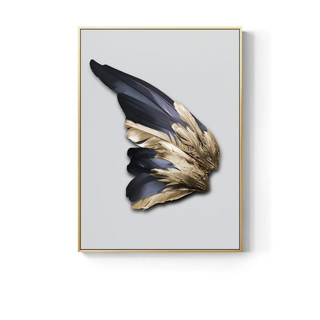 Modern Nordic Abstract Art Golden Feather Poster Print Canvas for Home Wall Art Decoration
