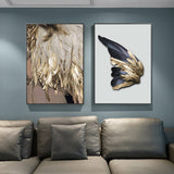 Modern Nordic Abstract Art Golden Feather Poster Print Canvas for Home Wall Art Decoration
