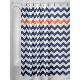 Feblilac Blue Zigzag Wave Shower Curtain with Hooks, Geometric Figure Bathroom Curtains with Ring, Unique Bathroom décor, Boho Shower Curtain, Customized Bathroom Curtains, Extra Long Shower Curtain