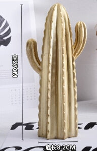 New Nordic style Golden or White Cactus Ornament Home Decor Resin Nice Catcus Figure Handmade Simulation Plant for Home & Shop