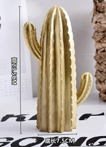 New Nordic style Golden or White Cactus Ornament Home Decor Resin Nice Catcus Figure Handmade Simulation Plant for Home & Shop