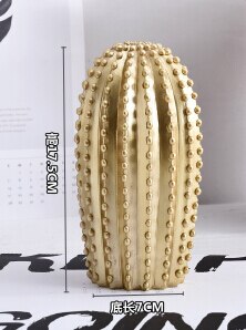 New Nordic style Golden or White Cactus Ornament Home Decor Resin Nice Catcus Figure Handmade Simulation Plant for Home & Shop