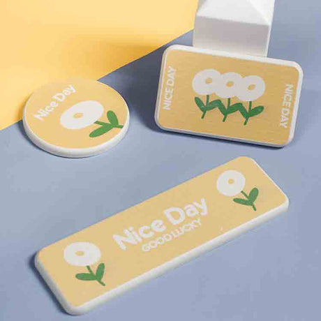 Nice Day Flower Yellow Diatomaceous Earth Cup Mat