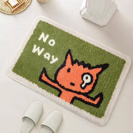 No Way Cartoon Dinosaur Bath Mat