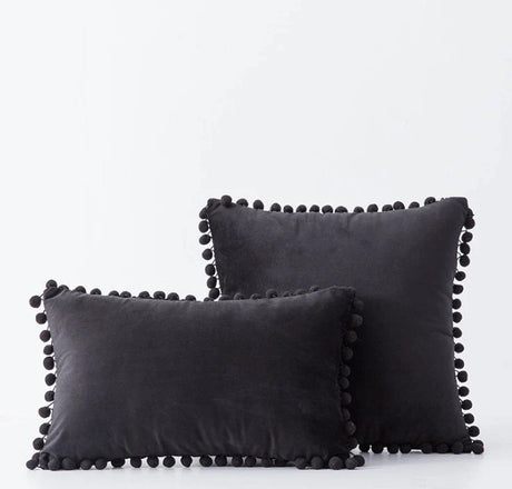 The Luxe Pom Pom Velvet Pillow Cover