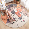Cute Cartoon Cat Round Rug