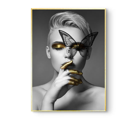 Nude with Golden Antlers Figurative Photographic Wall Art