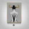 Nude with Golden Antlers Figurative Photographic Wall Art