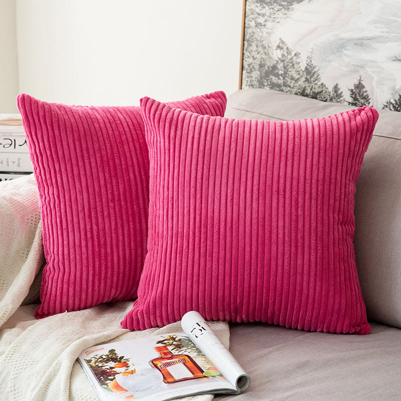 Corduroy Throw Pillow Case Soft Sofa Cushion Cover Solid Pillowcase Home  Decor /