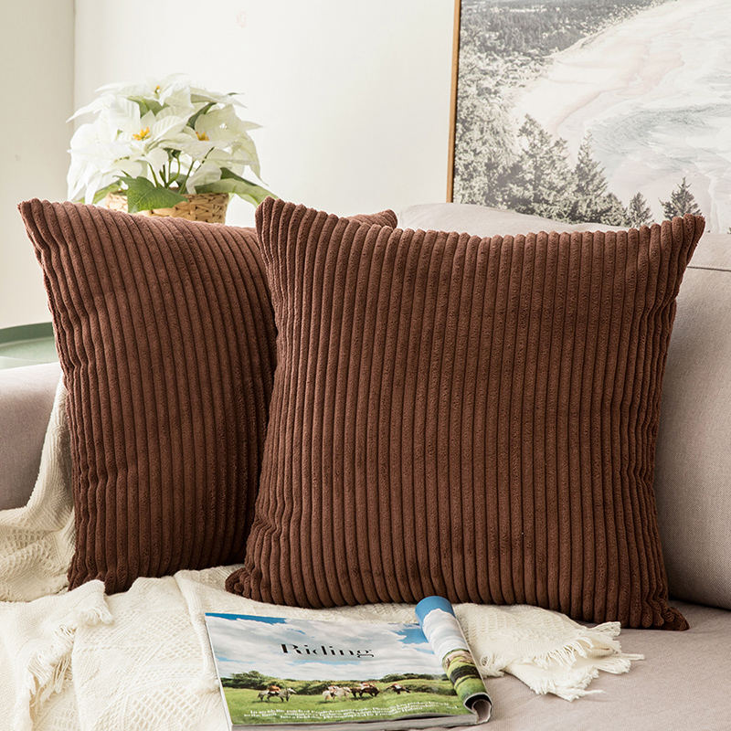 Cushion Covers Super Soft Striped Velvet Corduroy Home Decorative