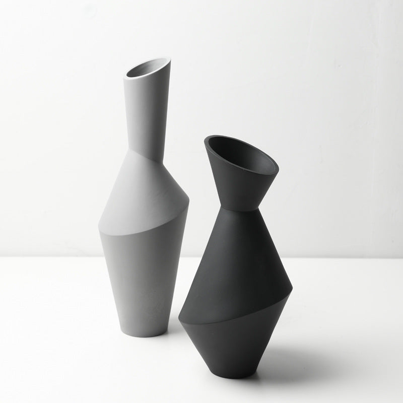 Ceramic Geometric Abstract Craft Vase for Living Room