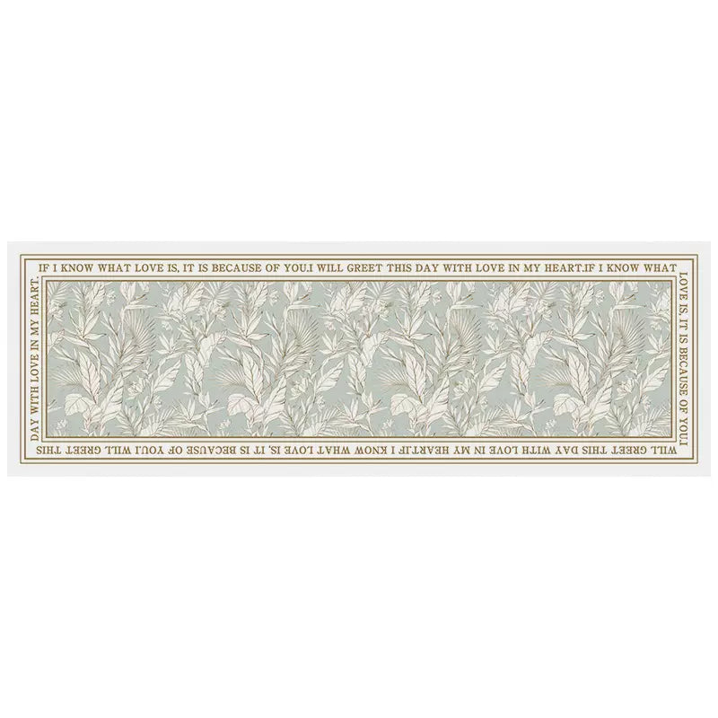 Feblilac Flower PVC Leather Kitchen Mat