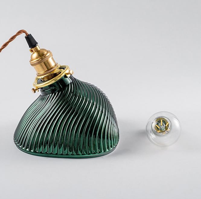 Emerald Fluted Glass Pendant Light