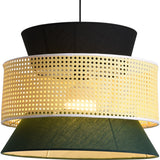 3-Tier Rattan Abstract Lightshade pendant