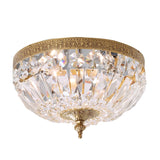 American Countryside Antique Brass Crystal Ceiling Lamp