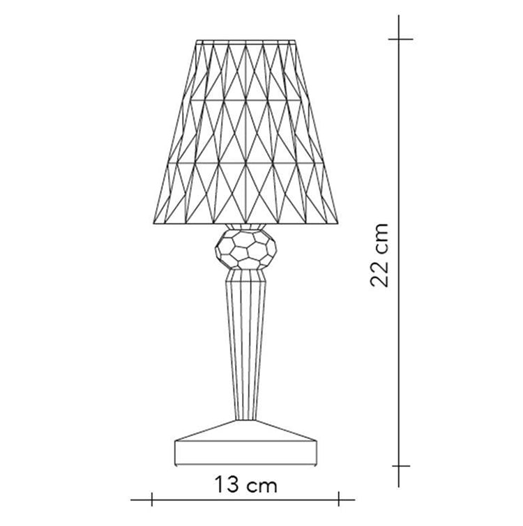 Battery Table Lamp, Clear Crystal