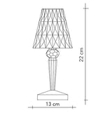 Battery Table Lamp, Clear Crystal