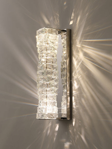 Crystal Cylinder Icy Wall Sconce