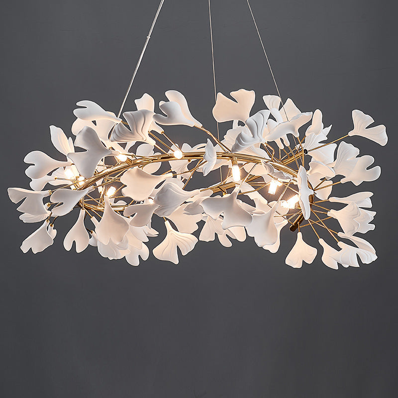 Gingko Leaf Round Chandelier