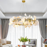 Gingko Leaf Round Chandelier