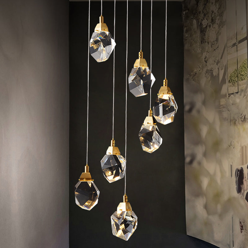 Crystal Brass Pendant Light | LED Wall Lamp