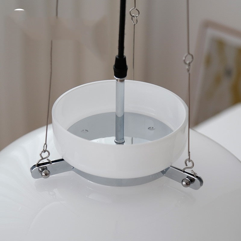 1-Light Semi Dome Pendant Light.Opal Glass