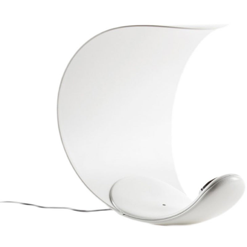 Curl Moon Table Dimmable Matt White Chrome Plated