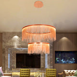 Aluminum chain Stream chandelier