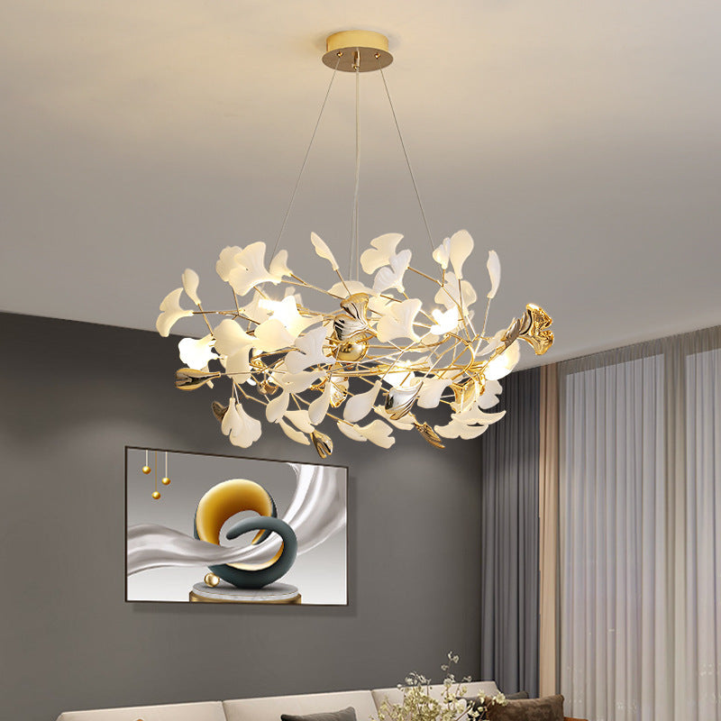 Gingko Leaf Round Chandelier