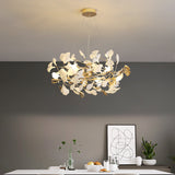 Gingko Leaf Round Chandelier