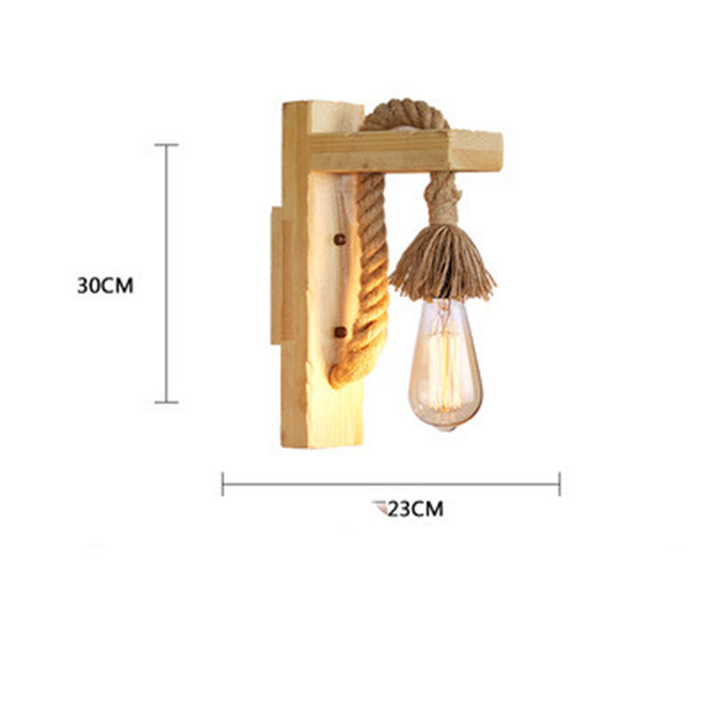 American Countryside Wooden Retro Wall Lamp