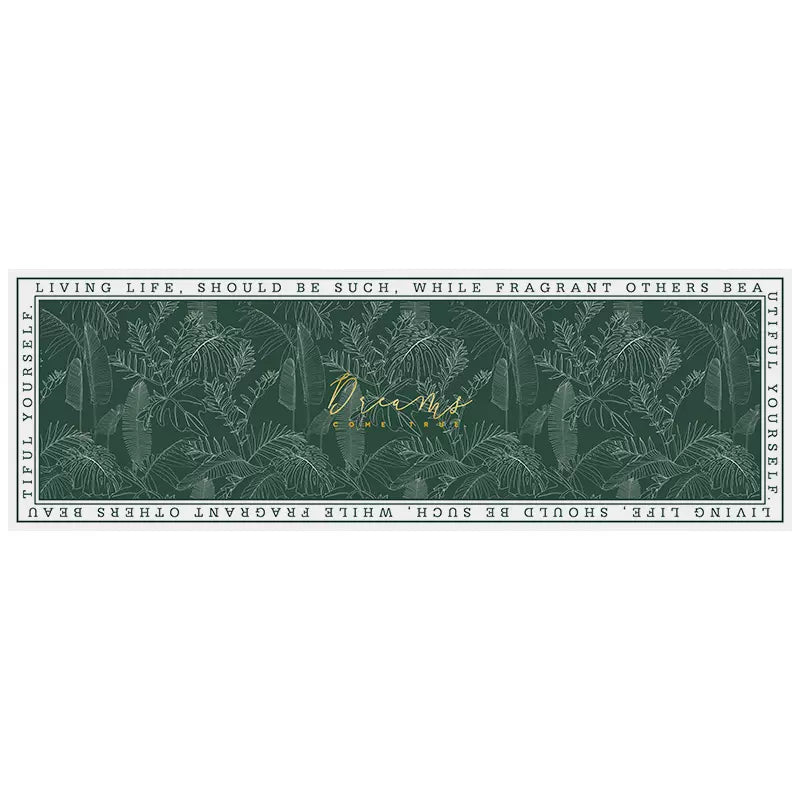 Feblilac Flower PVC Leather Kitchen Mat