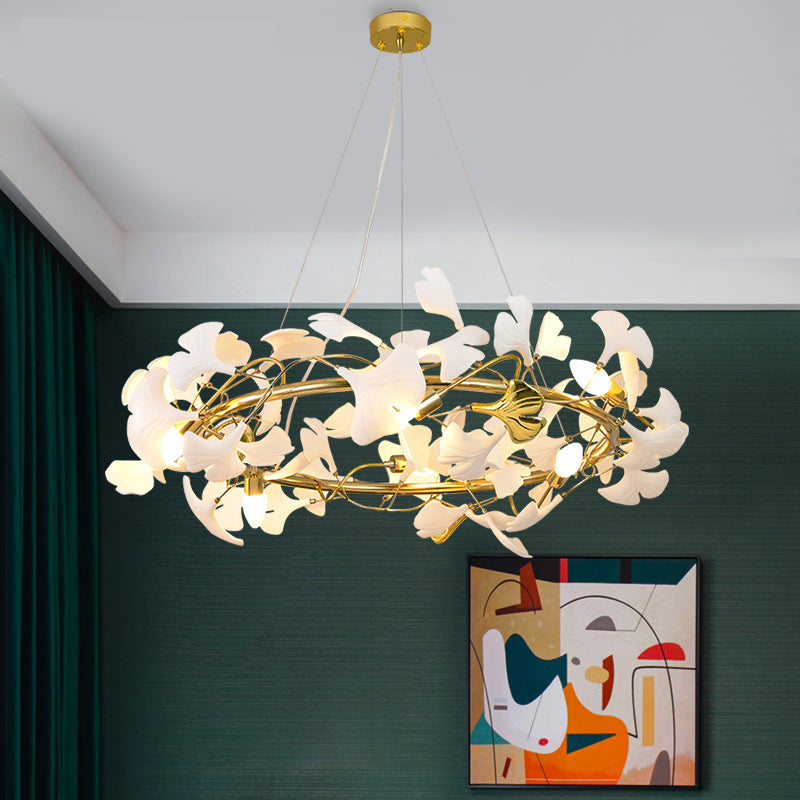 Gingko Leaf Round Chandelier