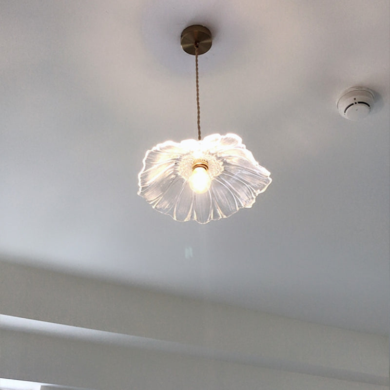 Creative Retro Lotus Glass Pendant Lamp