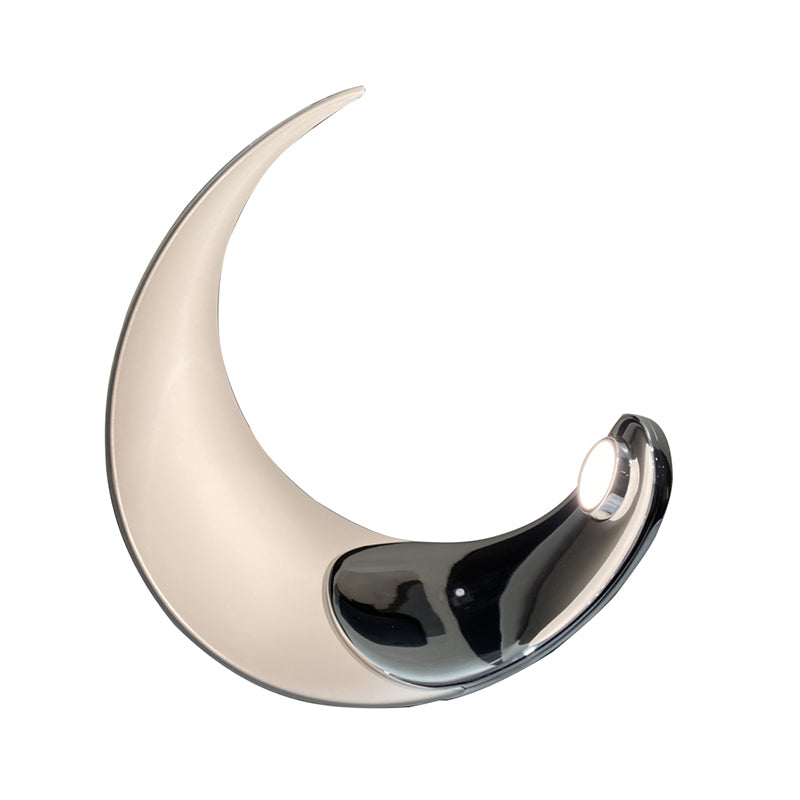 Curl Moon Table Dimmable Matt White Chrome Plated